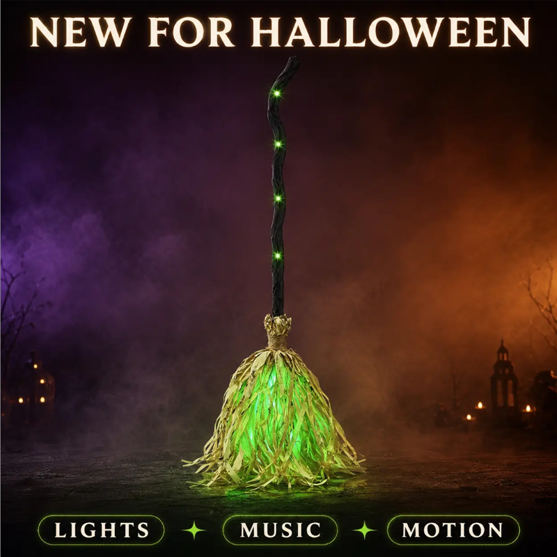 Halloween-sähköinen noitaluuta-koriste