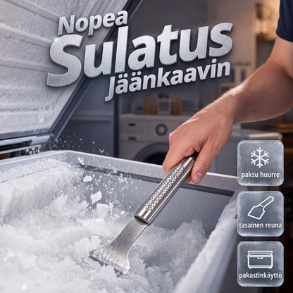Ruostumattomasta teräksestä valmistettu jääkaapin jään raappaustyökalu