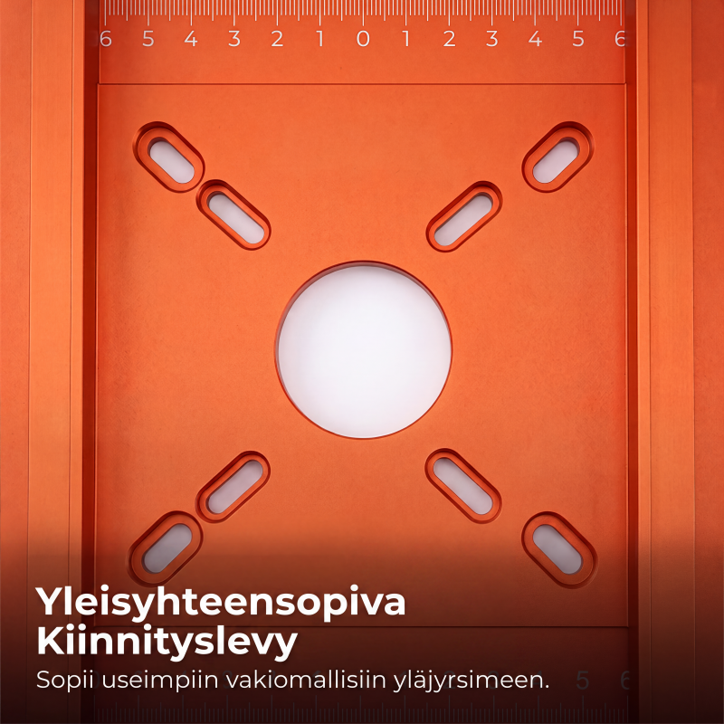 Alumiiniseoksesta valmistettu puujyrsimen urituskiinnikkeen ohjaintyökalu