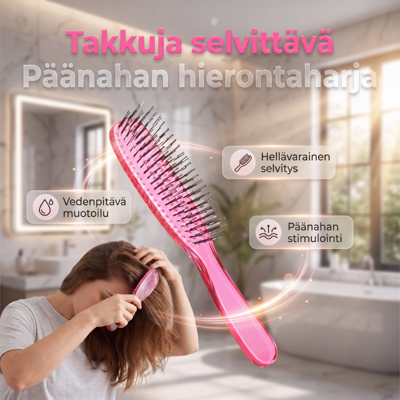 Kannettava päänahkahierontaharja