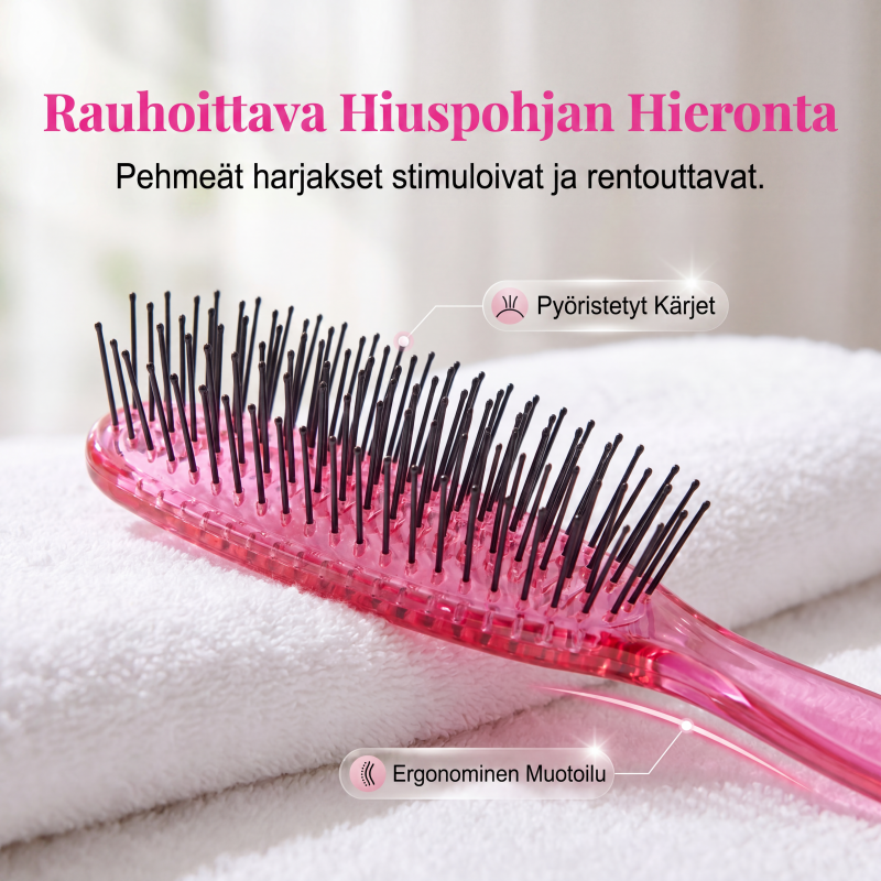 Kannettava päänahkahierontaharja