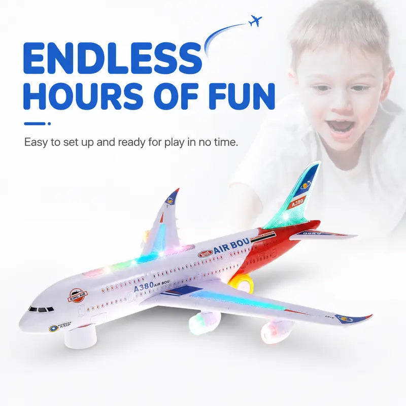 ✈️ 50 %:N ALENNUS RAJOITETUN AJAN! 💡 Sähköinen lentokonemalli, jossa on äänitehosteet ja LED-valot – Interaktiivinen, houkutteleva, kestävä ✨