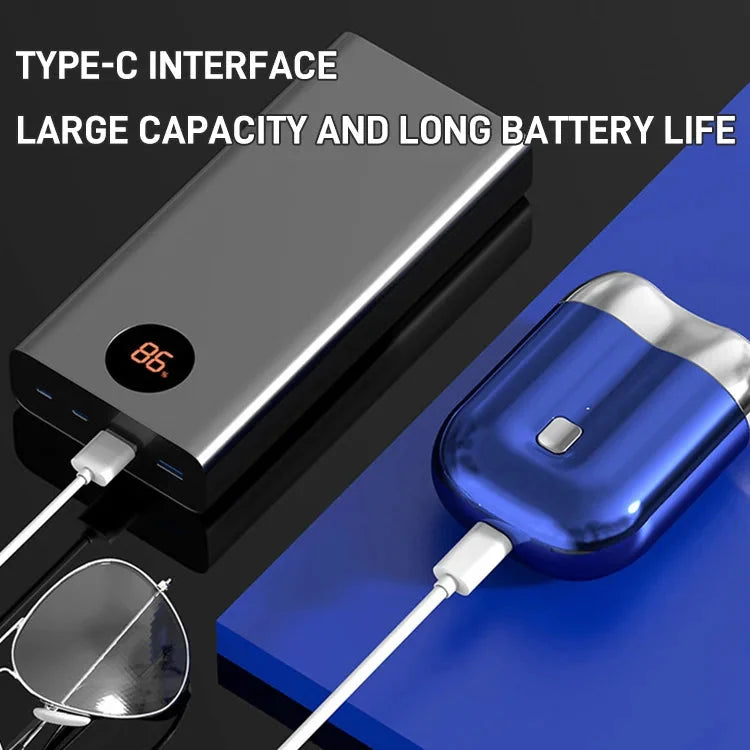 Päivitetty tasku partakone, USB-miniparranajokone miehille, ladattava vedenkestävä kompakti sähköparranajokone kotiin, autoon ja matkalle.