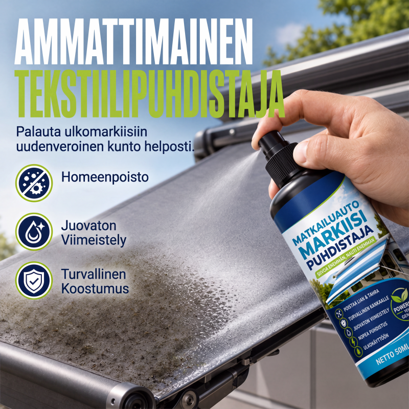 Tehokas matkailuauton markiisien puhdistussuihke