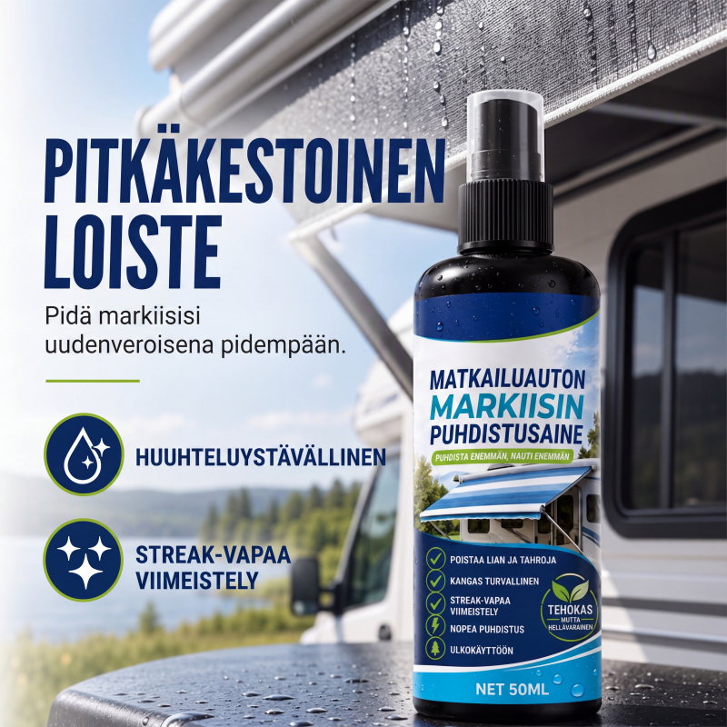 Tehokas matkailuauton markiisien puhdistussuihke