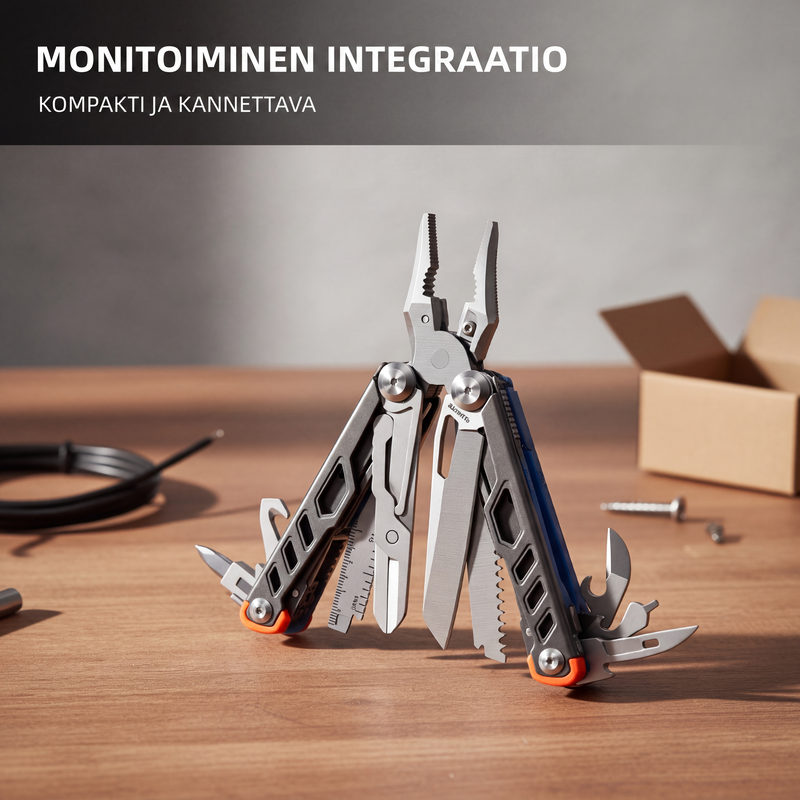 Monikäyttöinen All-in-One ruostumattomasta teräksestä valmistettu monitoimityökalupihdit