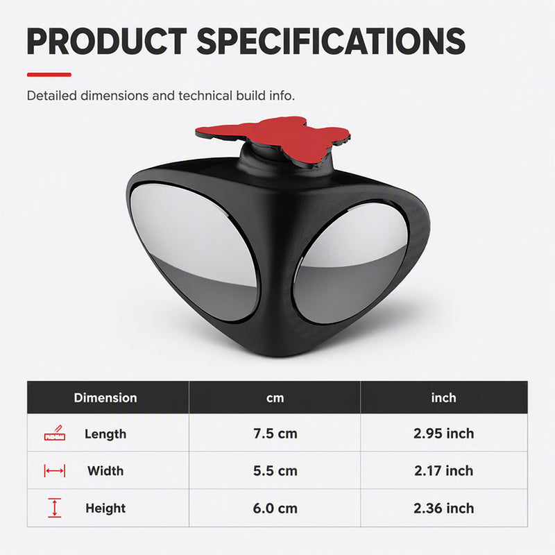 Dual-Sided Car Blind Spot Mirror