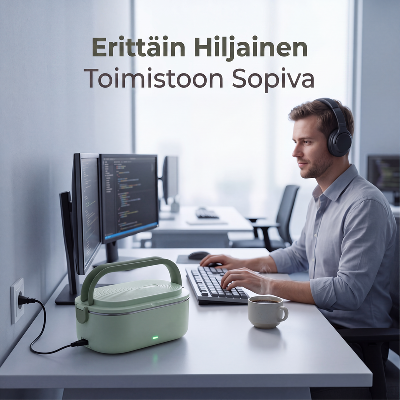 Kannettava sähkölämmitteinen lounasrasia, vedetön ruoanlämmitin