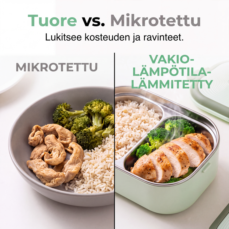 Kannettava sähkölämmitteinen lounasrasia, vedetön ruoanlämmitin