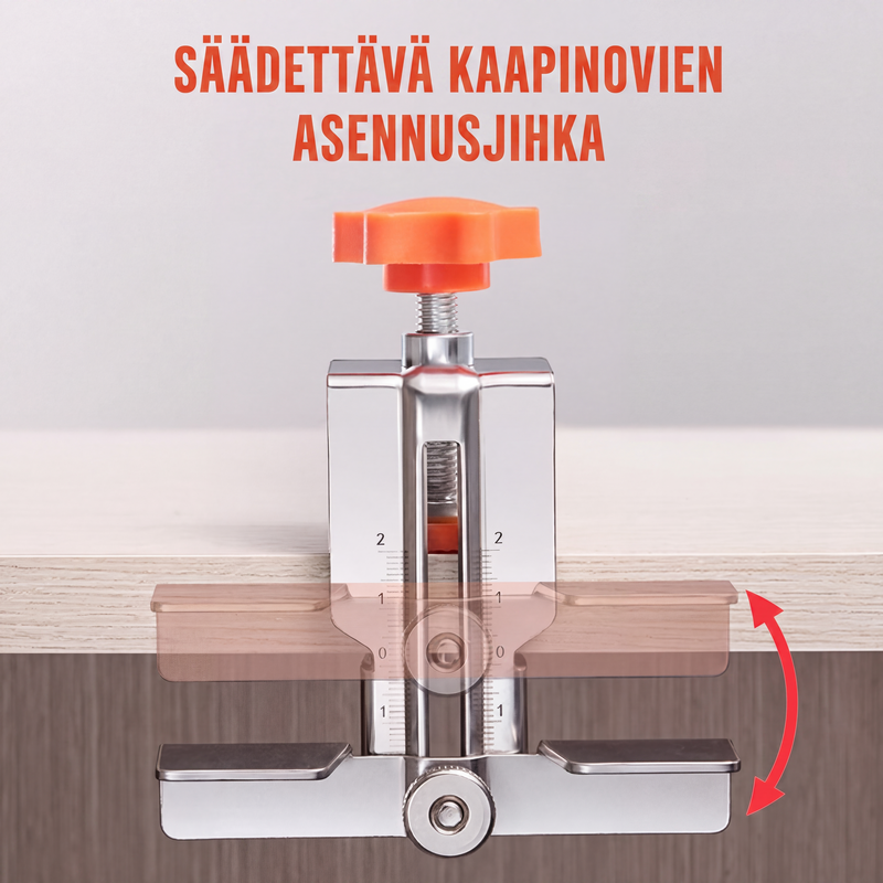 Säädettävä kaapinovien asennusjigi