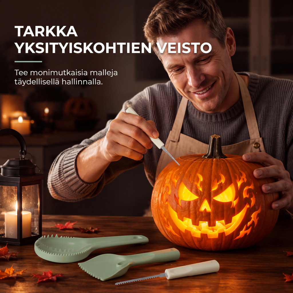 3-in-1 kurpitsanveistosetti ja melonin hedelmälihan erotinsetti