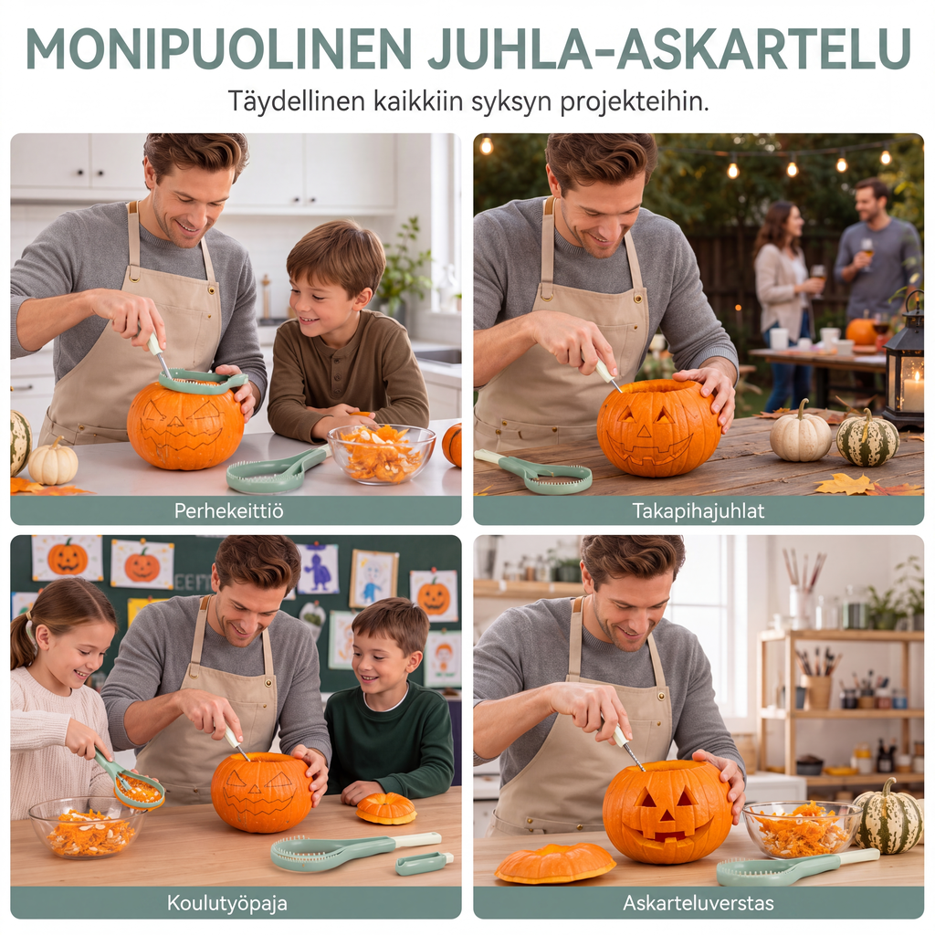 3-in-1 kurpitsanveistosetti ja melonin hedelmälihan erotinsetti