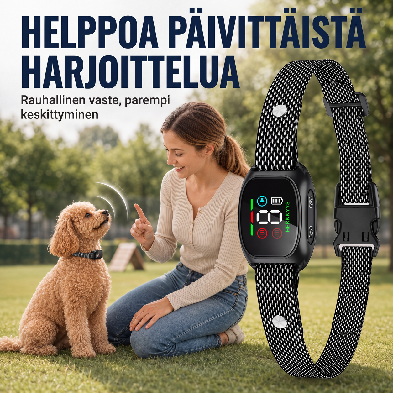 Älykäs koirien haukkumisen estävä kaulus