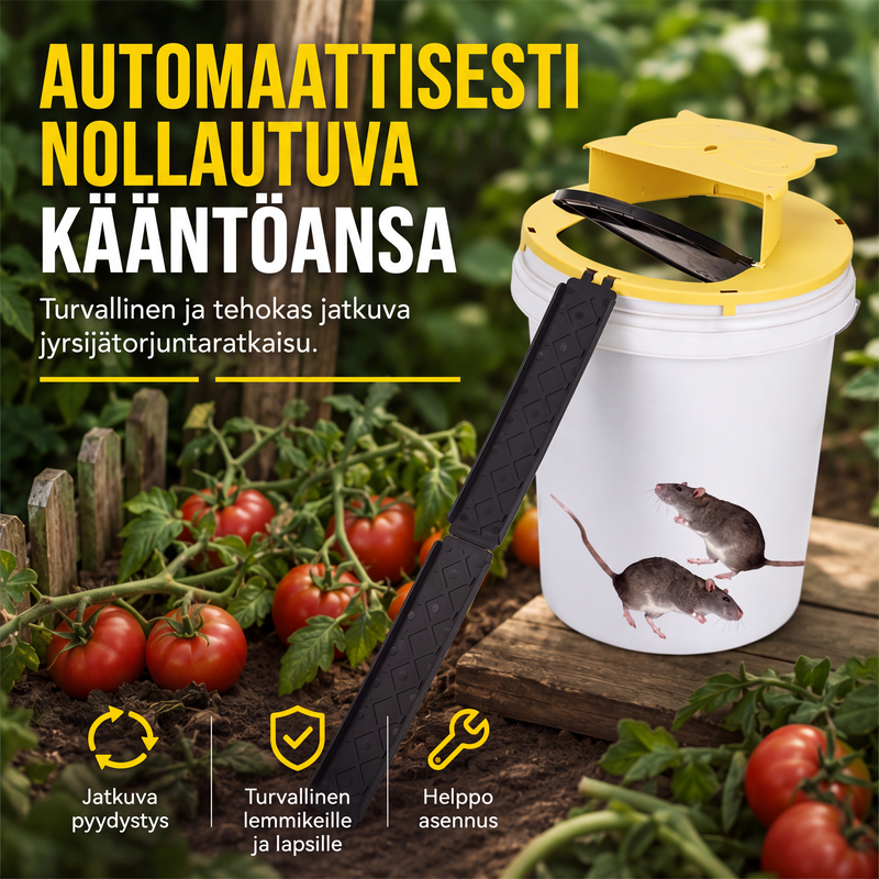 Automaattisesti nollautuva kääntökantinen hiirenloukku
