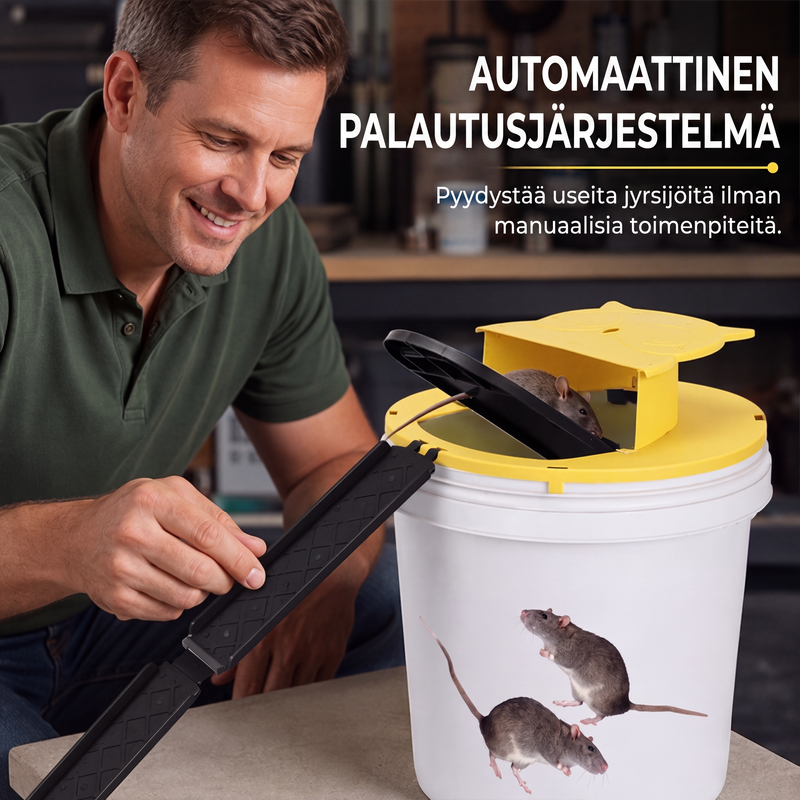 Automaattisesti nollautuva kääntökantinen hiirenloukku