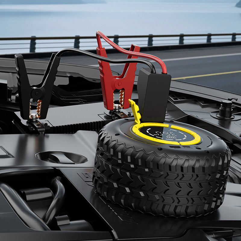 2-in-1 Autonkäynnistysapulaite ja rengaspumppu – käynnistä auto ja täytä renkaat yhdellä laitteella!
