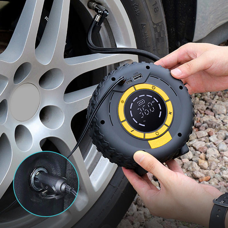 2-in-1 Autonkäynnistysapulaite ja rengaspumppu – käynnistä auto ja täytä renkaat yhdellä laitteella!