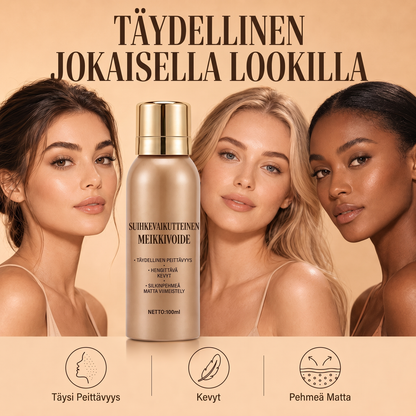 Vedenpitävä virheetön ilmasuihku-meikkivoide