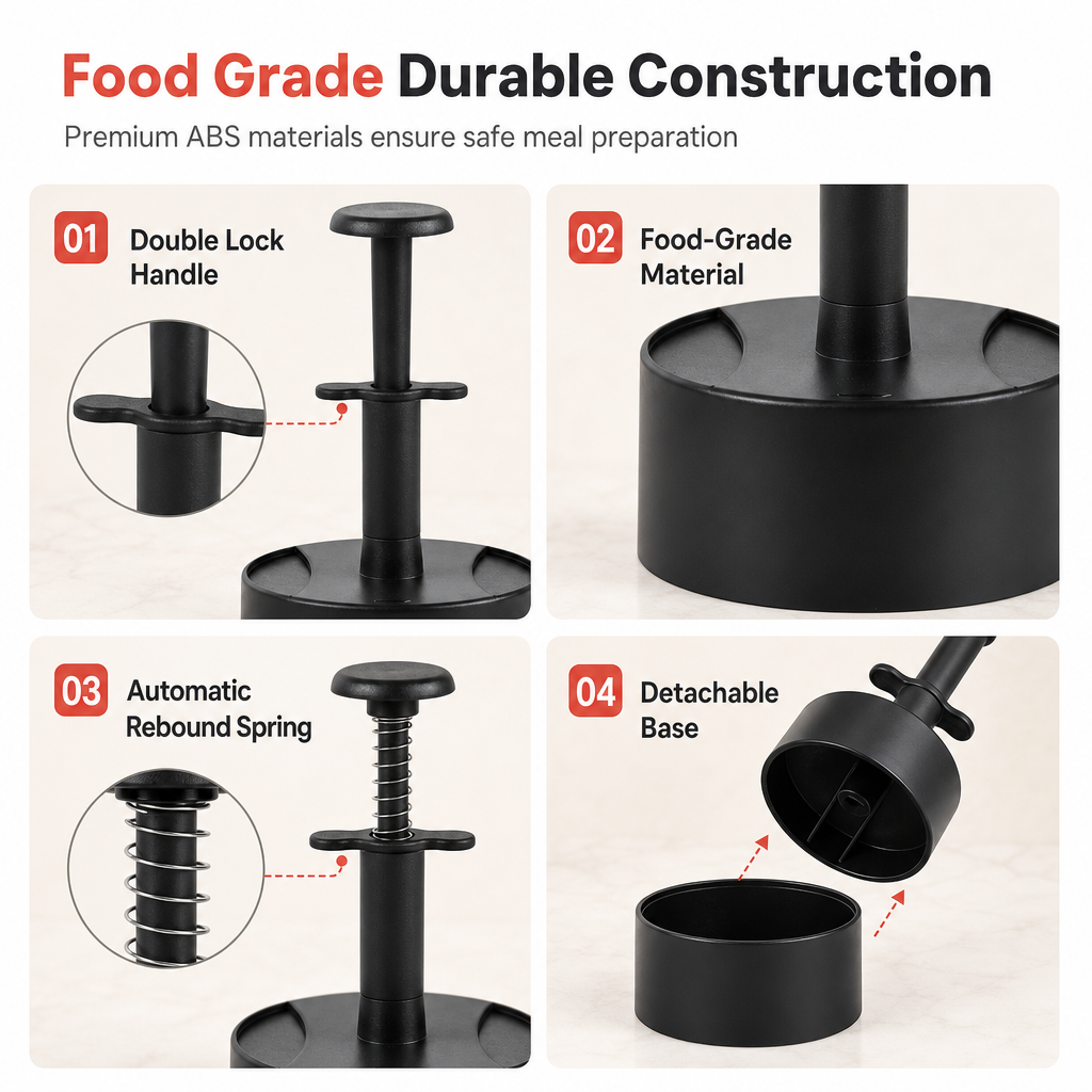 🍔 LIMITED-TIME 50% OFF ✨ Hamburger Press & Patty Maker — Automatic Spring Rebound, Quick Demold