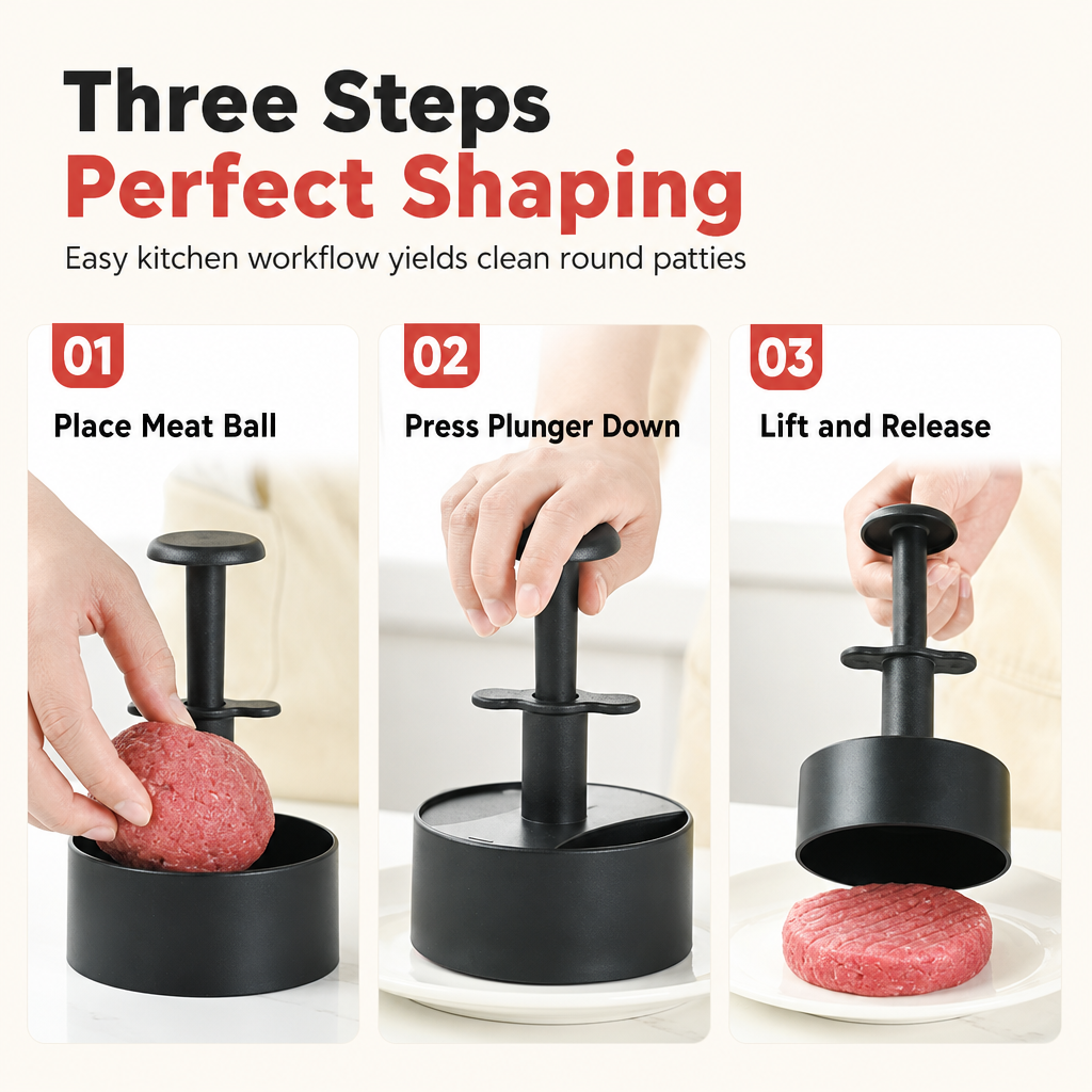 🍔 LIMITED-TIME 50% OFF ✨ Hamburger Press & Patty Maker — Automatic Spring Rebound, Quick Demold