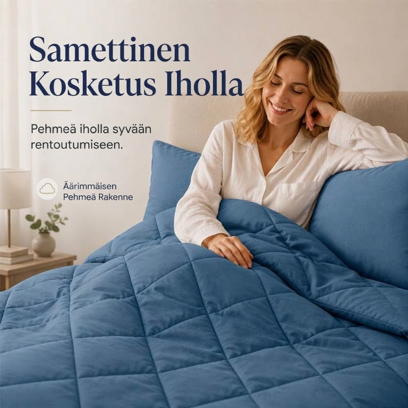 3-osainen tikattu päiväpeitesetti tyynyliinojen kanssa