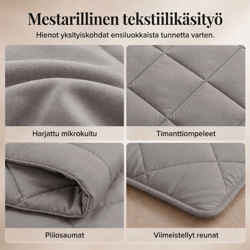 3-osainen tikattu päiväpeitesetti tyynyliinojen kanssa
