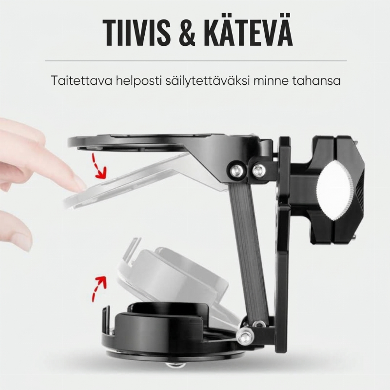 Taitettava pulloteline pyörään – helppo kiinnittää ja taittaa kasaan tarvittaessa!
