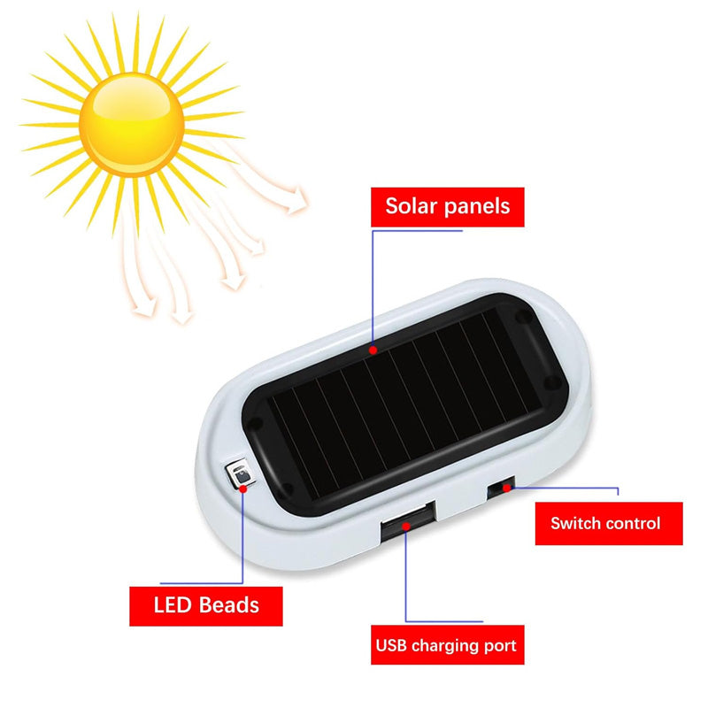Kompakti aurinkokäyttöinen LED-vilkkuvalo varkaudenestoon