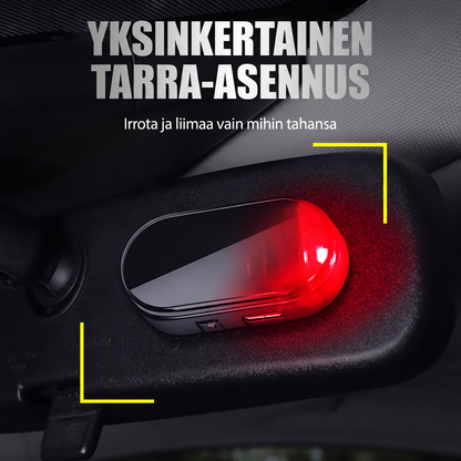Aurinkovoimalla toimiva auton varkaudenestovaroitusvalo