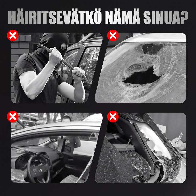 Aurinkovoimalla toimiva auton varkaudenestovaroitusvalo