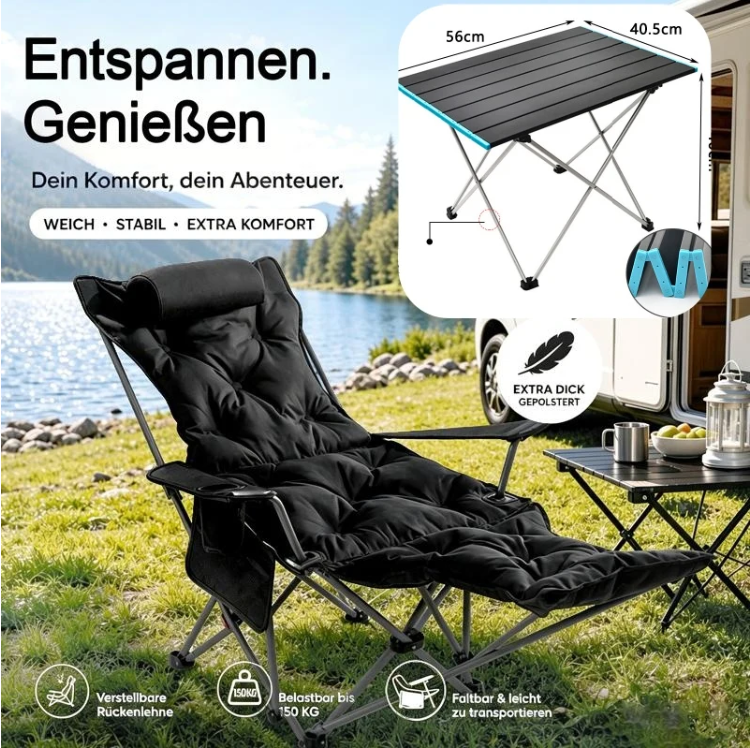 🏆 RAJOITETUN AJAN 60% ALENNUS! 🪑 Kannettava, säädettävä taittotuoli ulkokäyttöön – kevyt, tukeva ja monipuolinen! 🏕️✨
