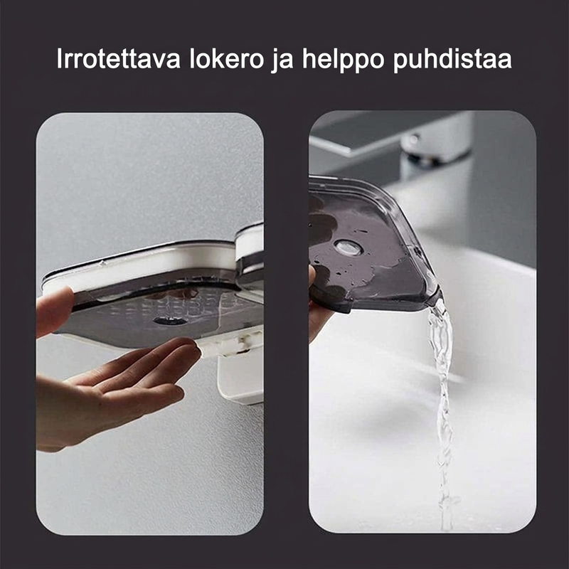 Saippua-astia tyhjennysastiolla