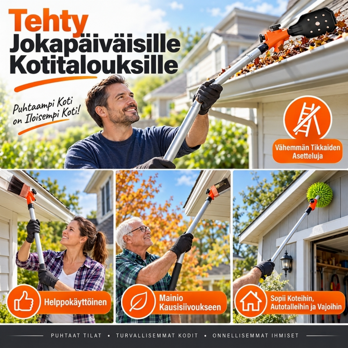 Monikäyttöinen kourunpuhdistustyökalu