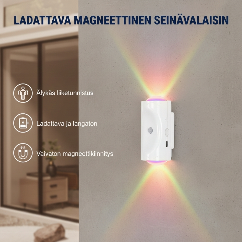 Ladattava magneettinen seinävalo