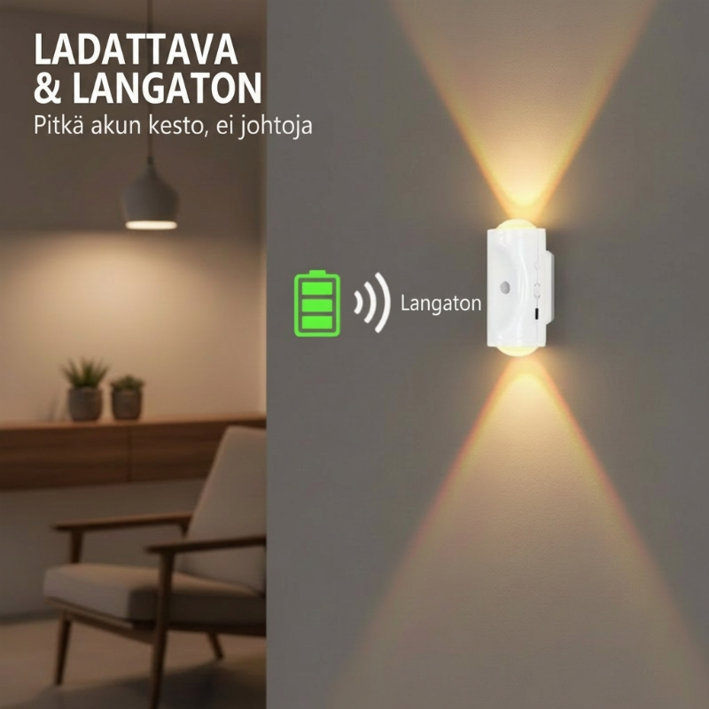Ladattava magneettinen seinävalo