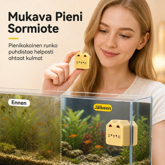 Kaksipuolinen magneettinen akvaarion lasinpuhdistusaine