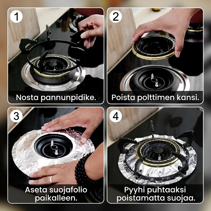 🍳 RAJOITETUN AJAN 50 % ALENNUS! 🧻 Liesin alumiinifoliovaa'at – lämmönkestävät, leikattavat, helppo puhdistaa ✨