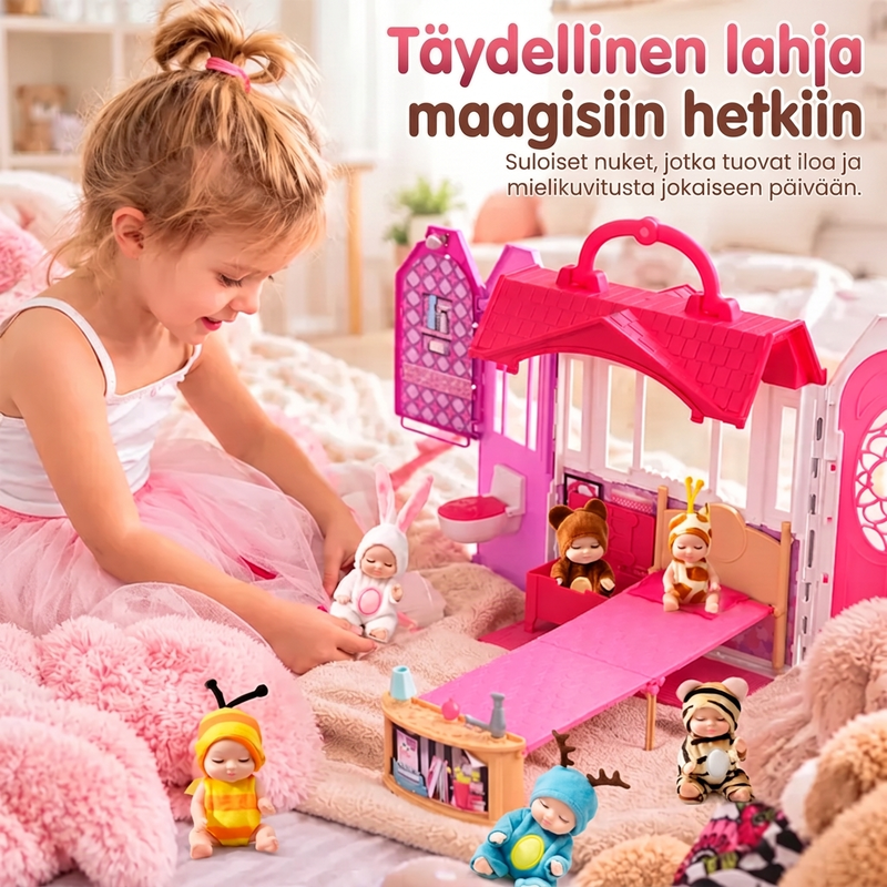🧸 Mini Reborn Vauvanuket – Suloinen Pieni Nukke Lahjaksi, Koristeeksi ja Luovaan Leikkiin