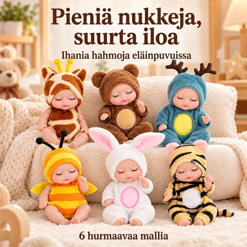 🧸 Mini Reborn Vauvanuket – Suloinen Pieni Nukke Lahjaksi, Koristeeksi ja Luovaan Leikkiin