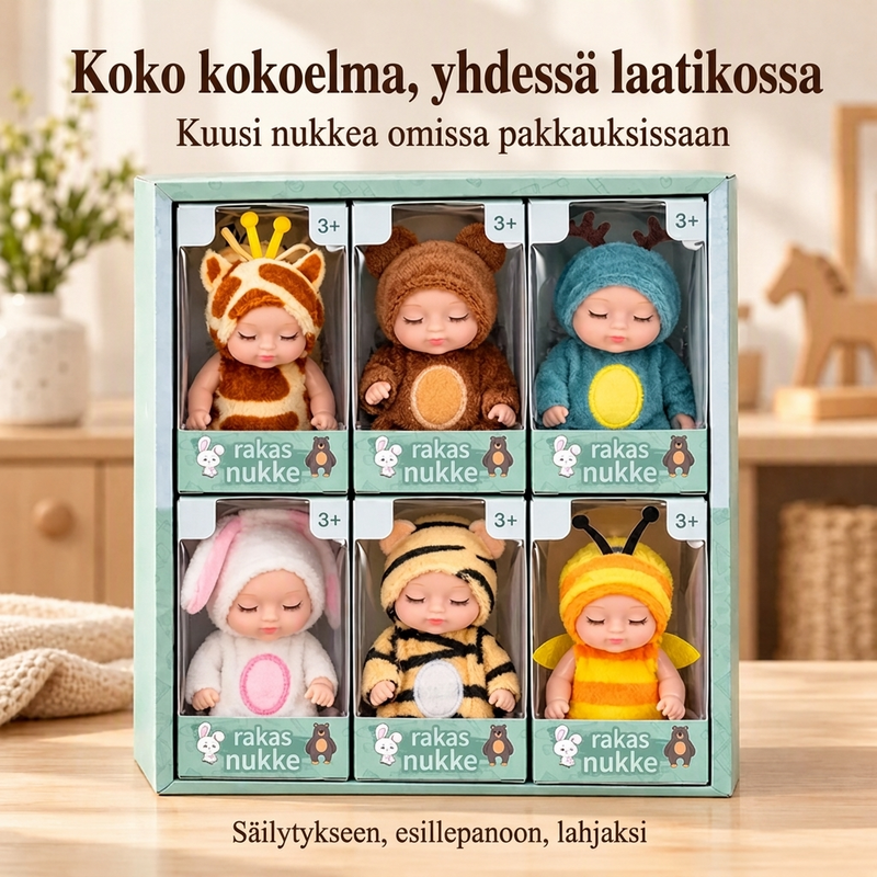 🧸 Mini Reborn Vauvanuket – Suloinen Pieni Nukke Lahjaksi, Koristeeksi ja Luovaan Leikkiin