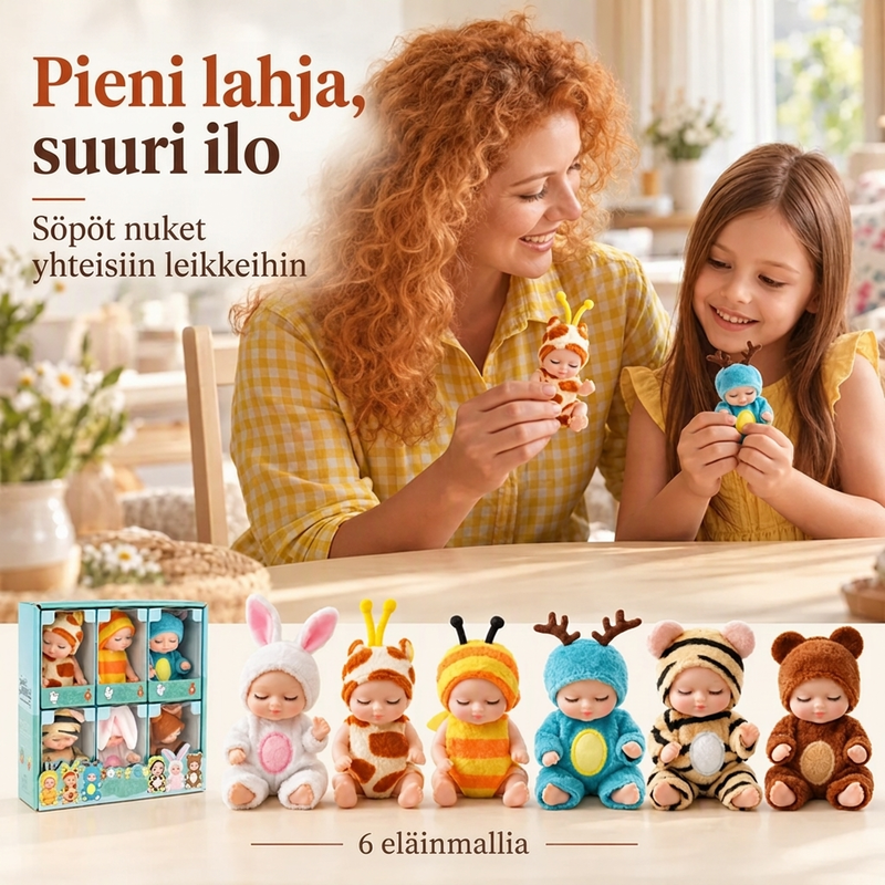 🧸 Mini Reborn Vauvanuket – Suloinen Pieni Nukke Lahjaksi, Koristeeksi ja Luovaan Leikkiin