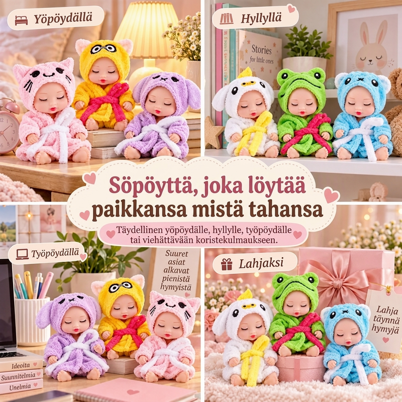 🧸 Mini Reborn Vauvanuket – Suloinen Pieni Nukke Lahjaksi, Koristeeksi ja Luovaan Leikkiin