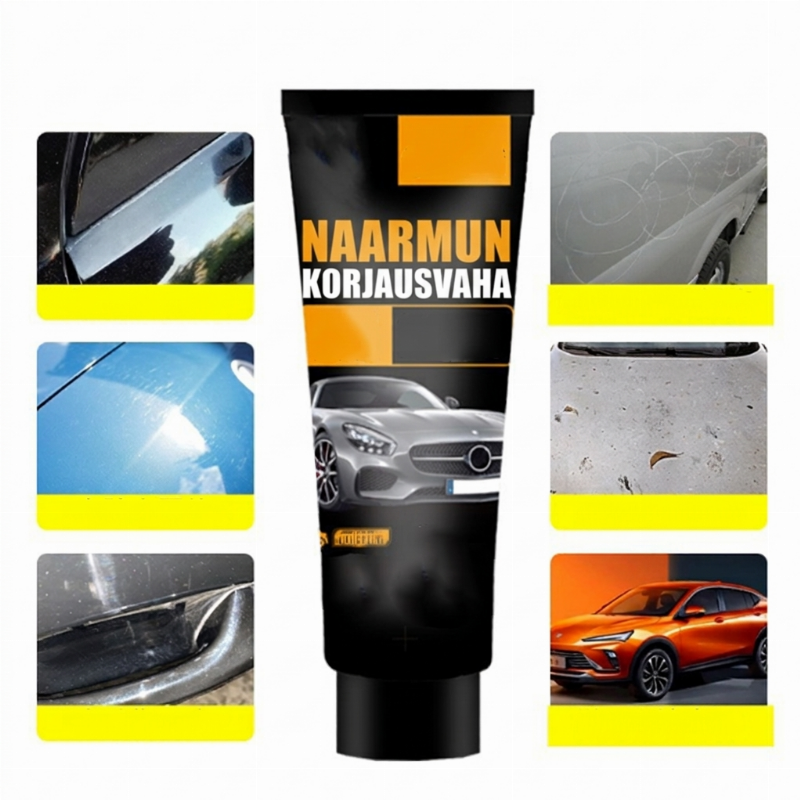 🚗✨ Auton naarmujen häivytys- ja kiillotusaine 120 ml – Poista kevyiden naarmujen näkyvyyttä ja palauta maalipinnan kiilto helposti 🧽