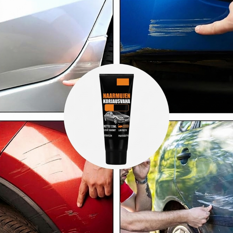 🚗✨ Auton naarmujen häivytys- ja kiillotusaine 120 ml – Poista kevyiden naarmujen näkyvyyttä ja palauta maalipinnan kiilto helposti 🧽