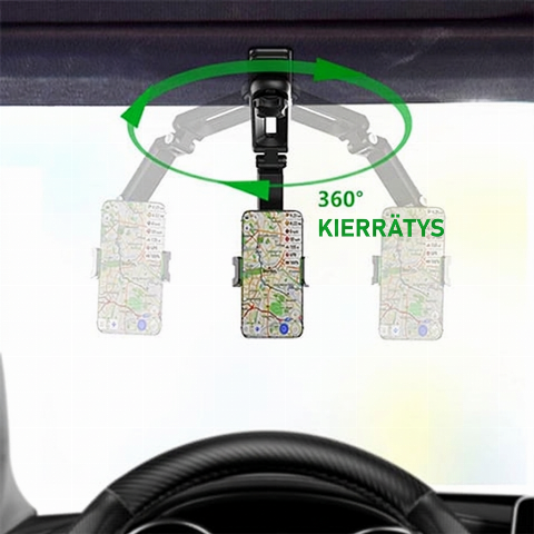 Asenna puhelimesi heti! 360° pyörivä autossa käytettävä puhelinteline