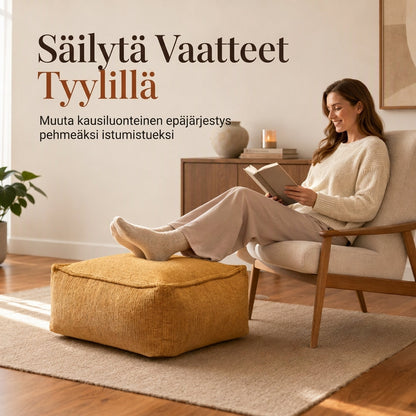 ⏳🔥RAJOITETUN AJAN 50% ALENNUS! ⏰Säilytysjakkaran suojus: Täytä vaatteilla, leveä vetoketju, pestävä, 45x45x23cm🧺🛋️