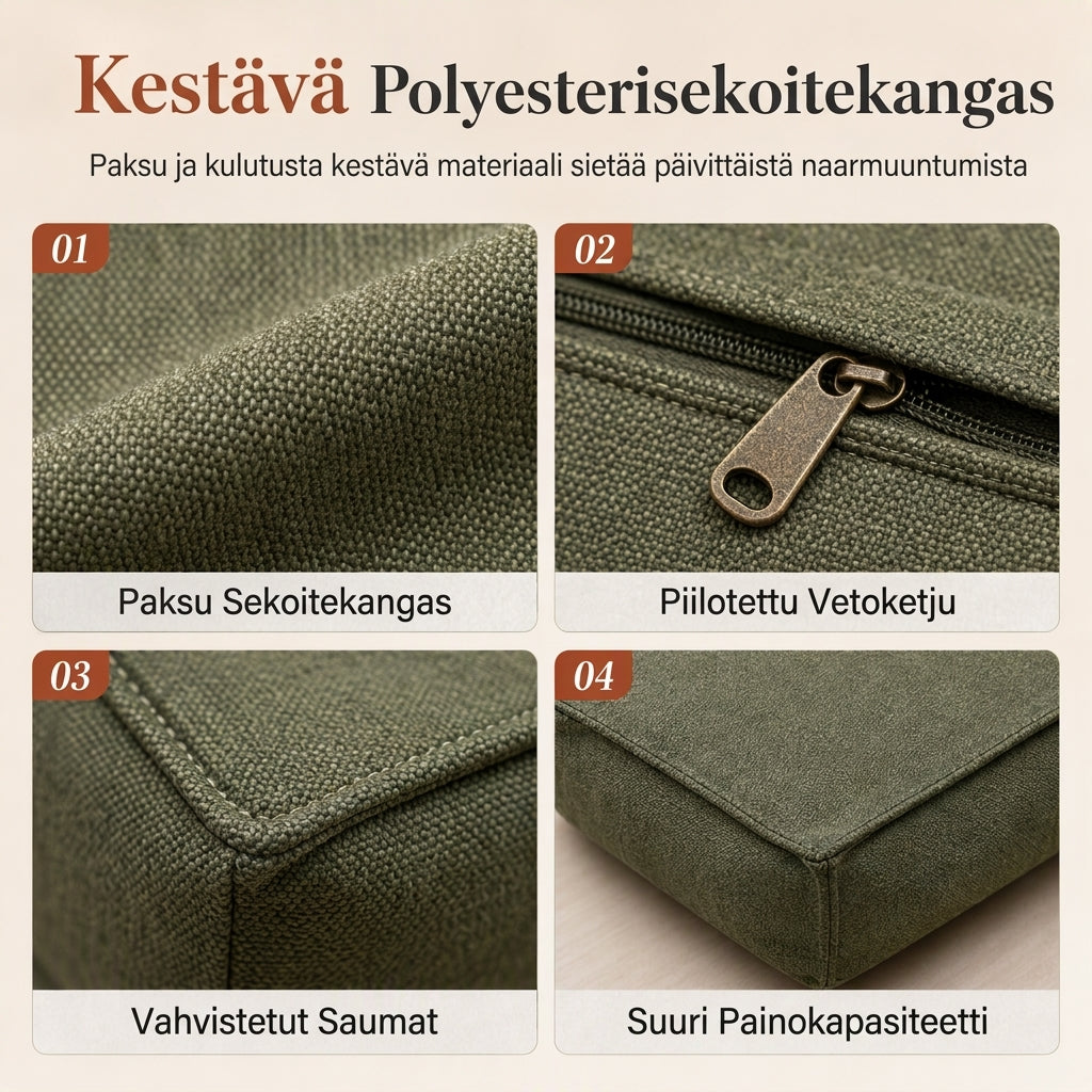 ⏳🔥RAJOITETUN AJAN 50% ALENNUS! ⏰Säilytysjakkaran suojus: Täytä vaatteilla, leveä vetoketju, pestävä, 45x45x23cm🧺🛋️