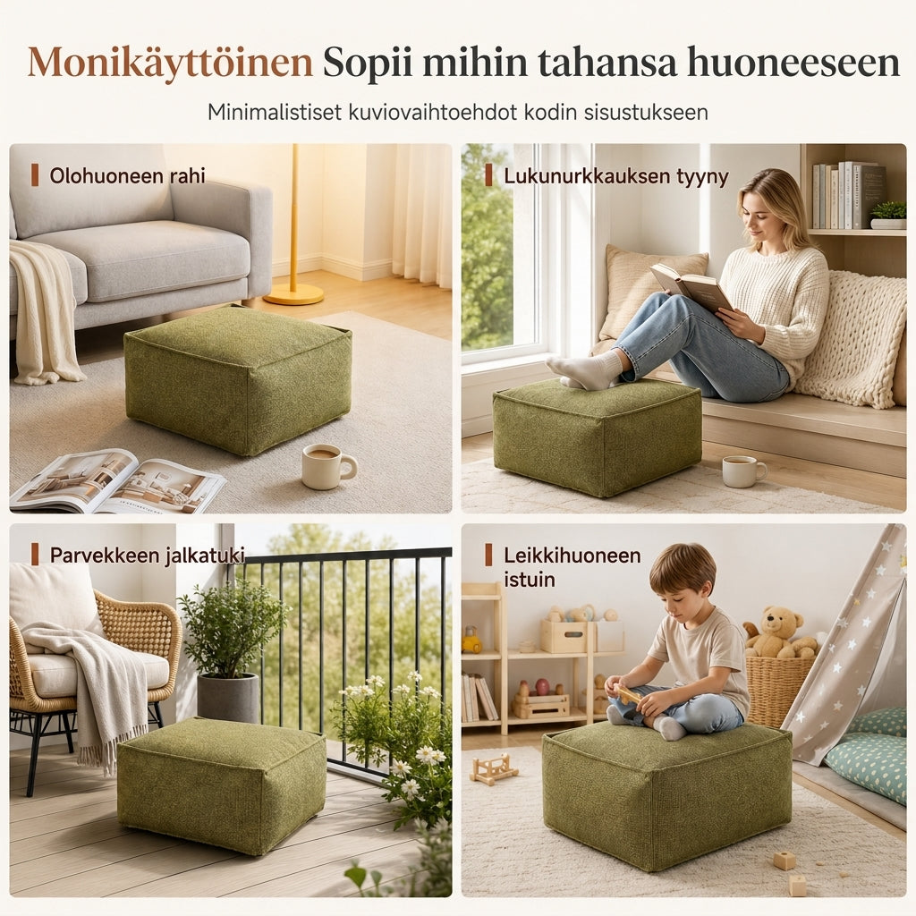 ⏳🔥RAJOITETUN AJAN 50% ALENNUS! ⏰Säilytysjakkaran suojus: Täytä vaatteilla, leveä vetoketju, pestävä, 45x45x23cm🧺🛋️