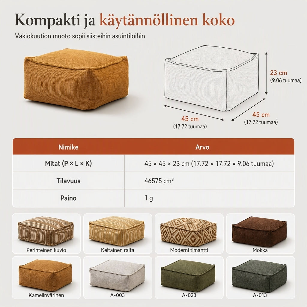 ⏳🔥RAJOITETUN AJAN 50% ALENNUS! ⏰Säilytysjakkaran suojus: Täytä vaatteilla, leveä vetoketju, pestävä, 45x45x23cm🧺🛋️