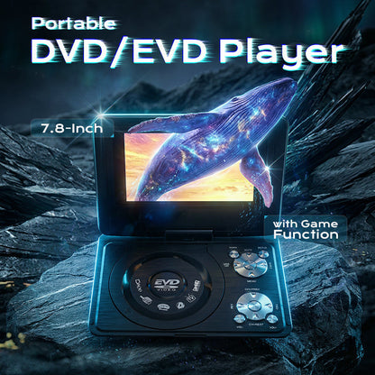 🥳Vuoden 2026 hittituote🥳💞Yli 50 000 myytyä! 📀🎮 50 % alennus! Kannettava DVD/EVD-soitin pelitoiminnolla – 7 tuuman kääntyvä näyttö, ladattava akku, USB- ja AV-liitännät. Elokuvia ja pelejä missä vain! 🛡️✅